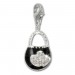 Silberdream SilberDream 925 Charm Tasche schwarz Armband Anhänger Silber FC3030S