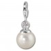 Silberdream SilberDream 925 Charm Perle weiß Armband Anhänger FC226W