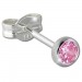 Silberdream SilberDream Ohrringe Zirkonia rosa 3mm 925 Silber Ohrstecker SDO5533A Versandkostenfrei