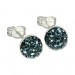 Silberdream SilberDream Ohrstecker Halbkugel blau 925er Glitzer Kristalle GSO217B