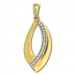 Silberdream GoldDream Kettenanhänger Leaf Zirkonia weiß 333 Gold Echtschmuck GDH507WY
