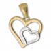 Silberdream GoldDream Kettenanhänger Doppelherz zweifarbig 333 Gelbgold Echtschmuck GDH5065Y